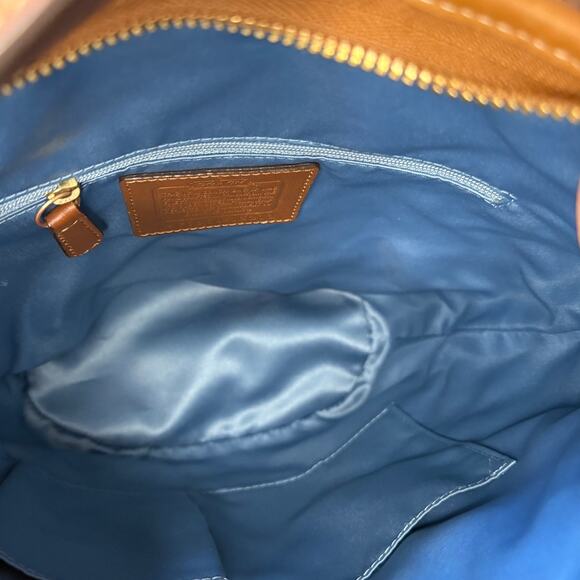 y2k Rare COACH Denim Leather Patchwork Shoulder Bag Crossbody - Picture 8 of 11